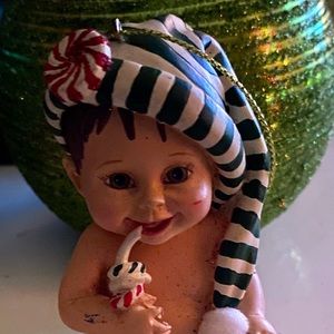 Bradford Exchange Santa It's Not Easy Being Cute Christmas Baby Ornament